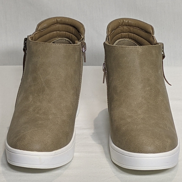 NEW Dream Pairs Womens Platform Wedge Sneakers Ankle Booties Sz 7 taupe - Picture 3 of 4